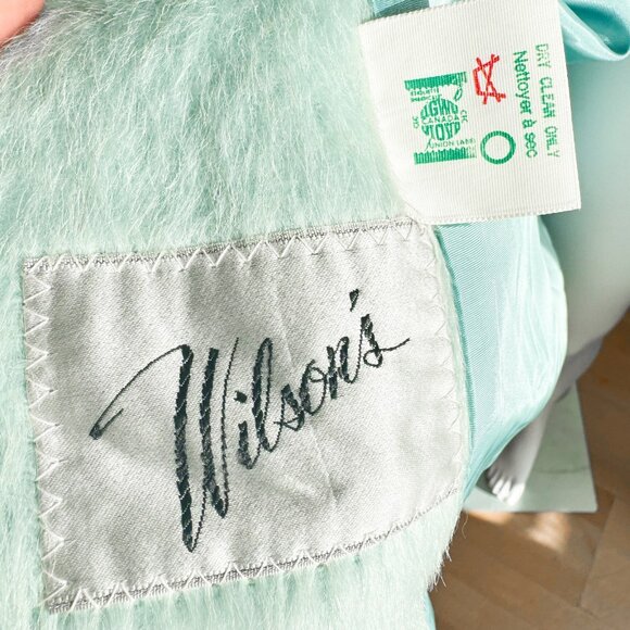 Vintage Wilsons Pastel Blue Mohair Belted Coat S/M - Picture 8 of 9